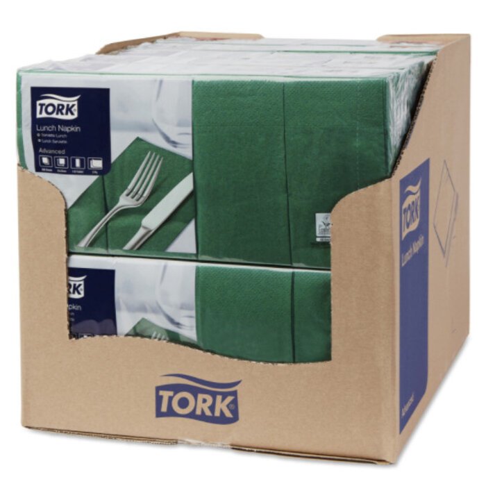 Tork Tork tissue servet 33x33cm 2-laags 1/8-vouw mountain pine green 10x200