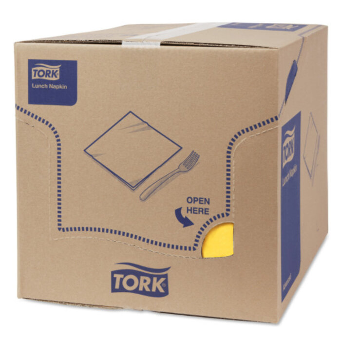 Tork Tork tissue servet 33x33cm 3-laags 1/8-vouw passion yellow 10x150