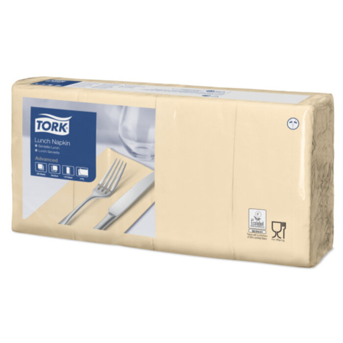 Tork Tork tissue servet 33x33cm 2-laags 1/8-vouw cream 10x200