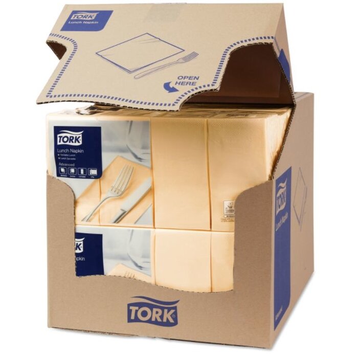 Tork Tork tissue servet 33x33cm 2-laags 1/8-vouw cream 10x200