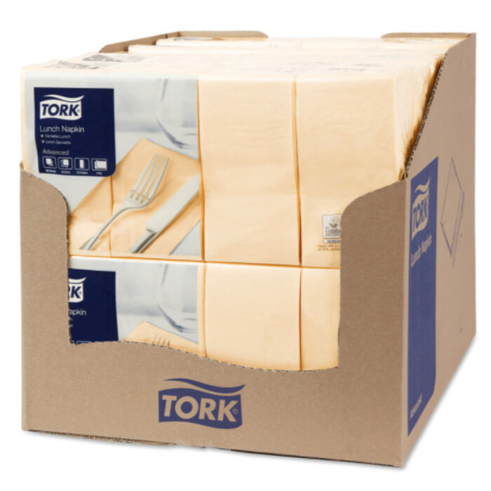 Tork Tork tissue servet 33x33cm 2-laags 1/8-vouw cream 10x200