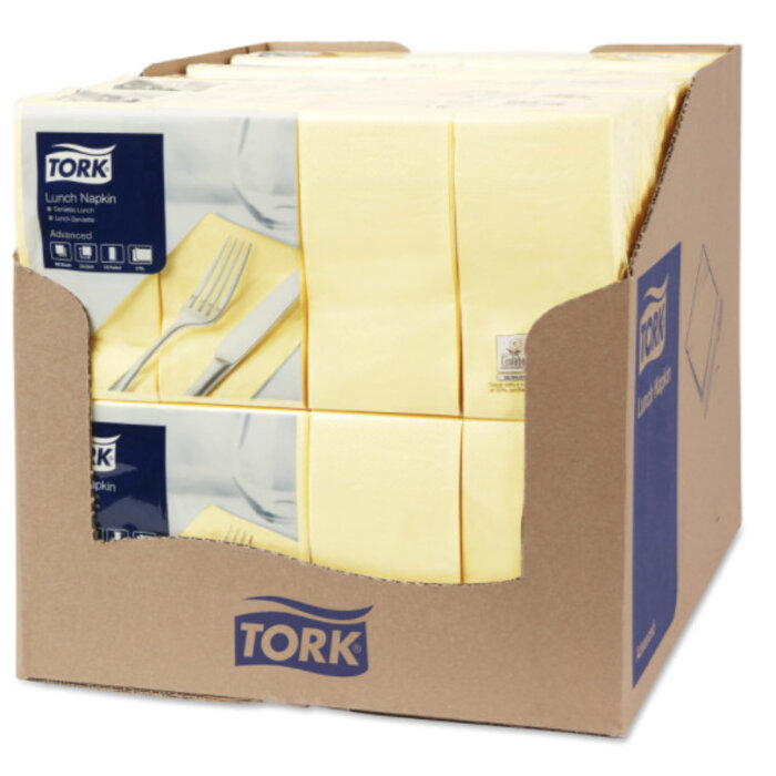 Tork Tork tissue servet 33x33cm 2-laags 1/8-vouw champagne 10x200