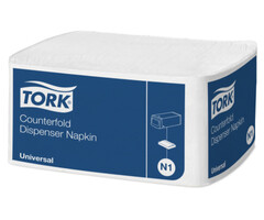 Tork Tork dispenserservet 31x32cm 1-laags counterfold wit 24x300