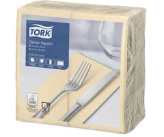 Tork Tork tissue servet 39x39cm 2-laags 1/8-vouw cream 12x150
