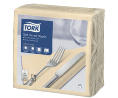 Tork Tork tissue servet 39x39cm 3-laags 1/4-vouw cream 12x100