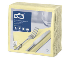 Tork Tork tissue servet 39x39cm 3-laags 1/4-vouw champagne 12x100
