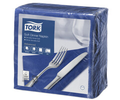 Tork Tork tissue servet 39x39cm 3-laags 1/4-vouw midnight blue 12x100