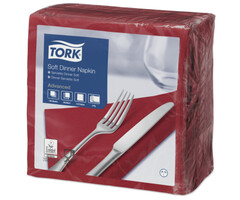 Tork Tork tissue servet 39x39cm 3-laags 1/4-vouw burgundy 12x100