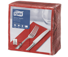 Tork Tork tissue servet 39x39cm 2-laags 1/8-vouw rood 12x150