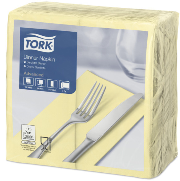 Tork Tork tissue servet 39x39cm 2-laags 1/8-vouw champagne 12x150