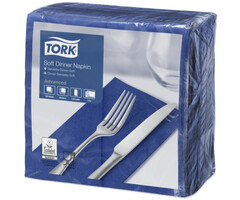 Tork Tork tissue servet 39x39cm 3-laags 1/8-vouw midnight blue 12x100