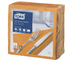 Tork Tork tissue servet 39x39cm 3-laags 1/4-vouw orange 12x100