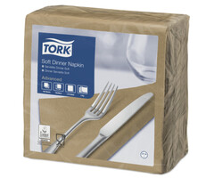 Tork Tork tissue servet 39x39cm 3-laags 1/4-vouw biscuit 12x100
