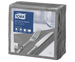 Tork Tork tissue servet 39x39cm 3-laags 1/4-vouw grijs 12x100