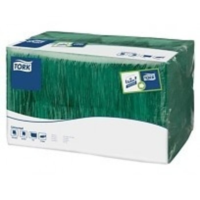 Tork Tork tissue servet 33x33cm 1-laags 1/4-vouw mountain pine green 9x500