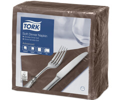 Tork Tork tissue servet 39x39cm 3-laags 1/4-vouw cocoa 12x100