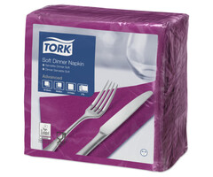 Tork Tork tissue servet 39x39cm 3-laags 1/4-vouw plum 12x100