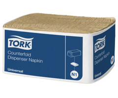 Tork Tork dispenserservet 31x32cm 1-laags counterfold nature brown 24x300