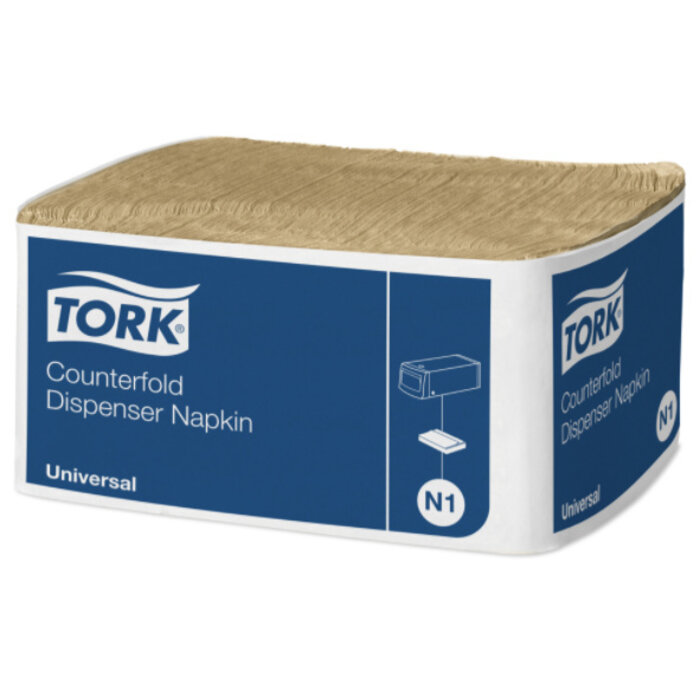 Tork Tork dispenserservet 31x32cm 1-laags counterfold nature brown 24x300