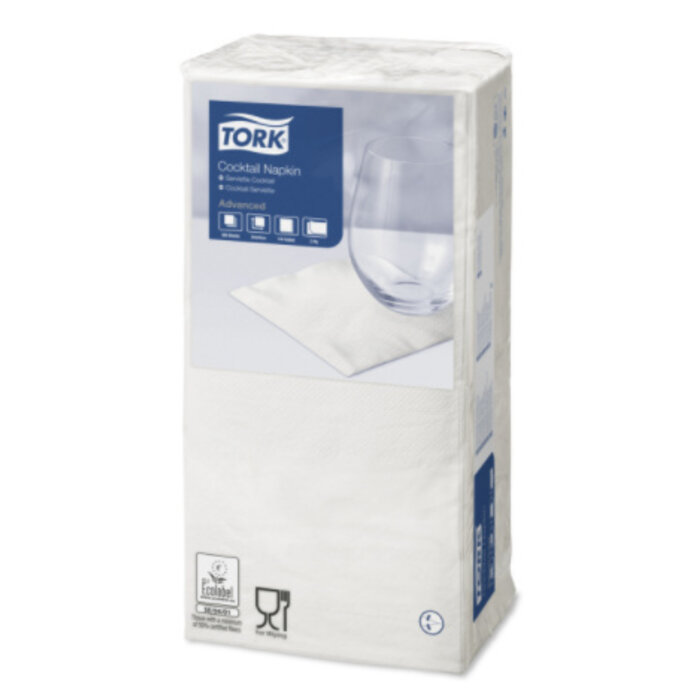 Tork Tork tissue servet 23x23cm 2-laags 1/4-vouw wit 10x300