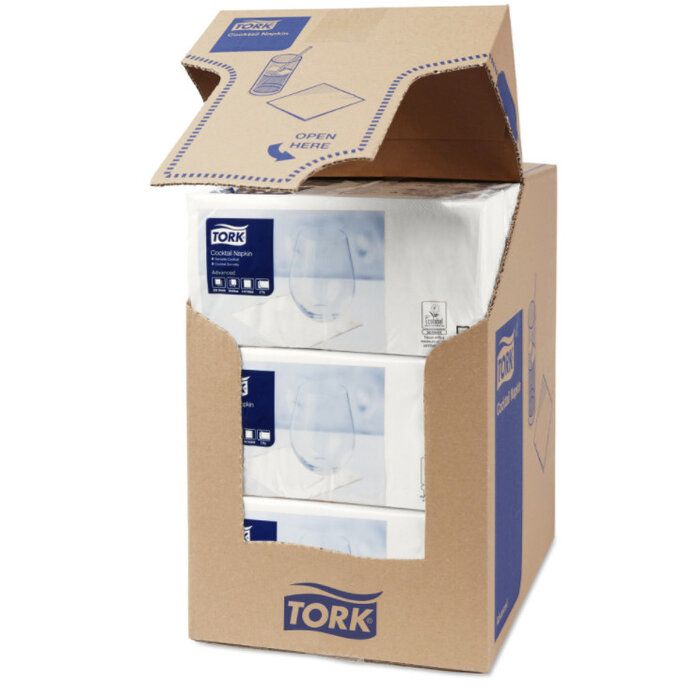 Tork Tork tissue servet 23x23cm 2-laags 1/4-vouw wit 10x300