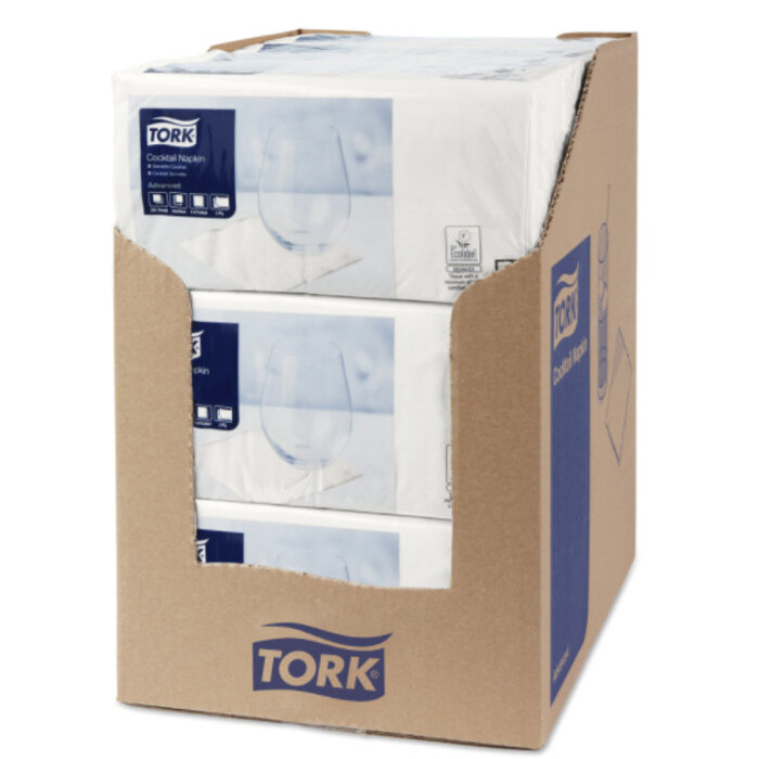 Tork Tork tissue servet 23x23cm 2-laags 1/4-vouw wit 10x300