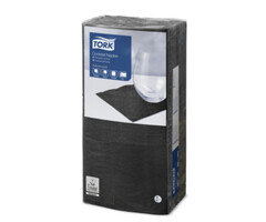 Tork Tork tissue servet 23x23cm 2-laags 1/4-vouw zwart 10x300
