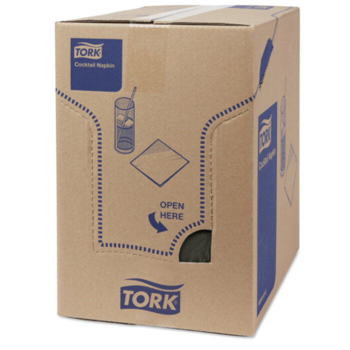 Tork Tork tissue servet 23x23cm 2-laags 1/4-vouw zwart 10x300