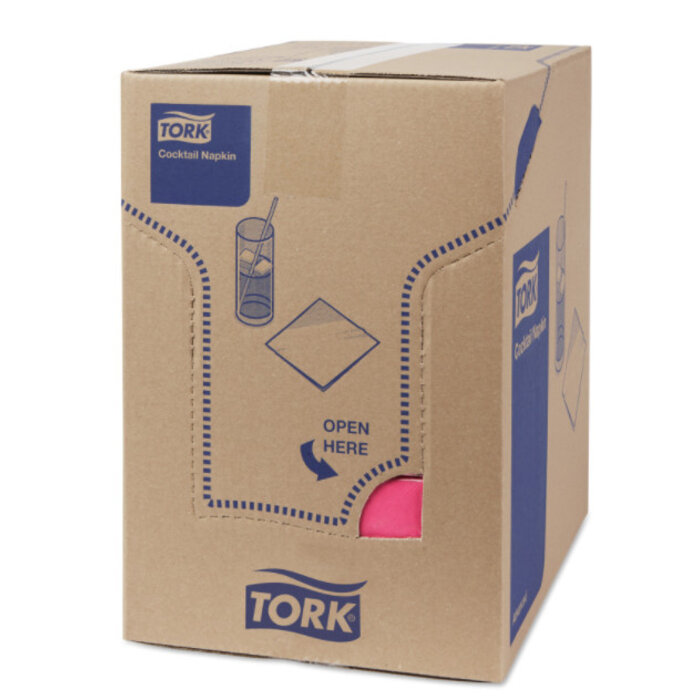 Tork Tork tissue servet 23x23cm 2-laags 1/4-vouw fuchsia 10x300