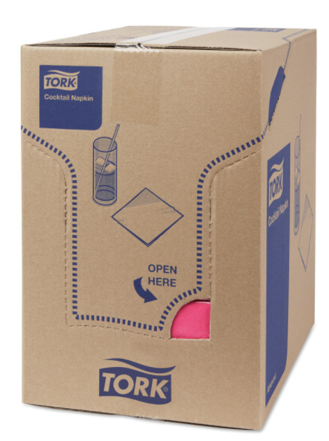 Tork Tork tissue servet 23x23cm 2-laags 1/4-vouw fuchsia 10x300