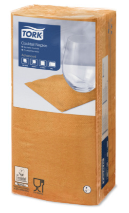 Tork Tork tissue servet 23x23cm 2-laags 1/4-vouw orange 10x300