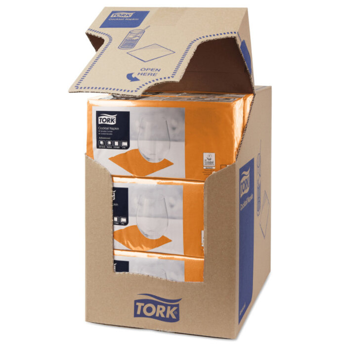 Tork Tork tissue servet 23x23cm 2-laags 1/4-vouw orange 10x300