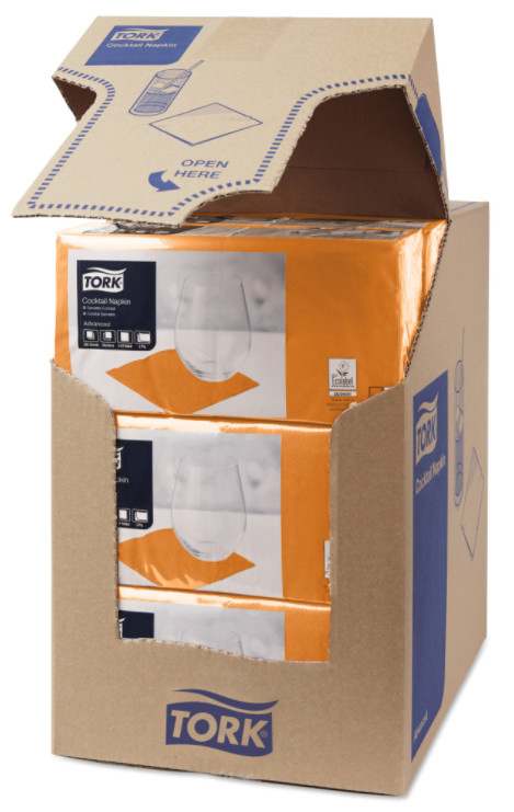 Tork Tork tissue servet 23x23cm 2-laags 1/4-vouw orange 10x300