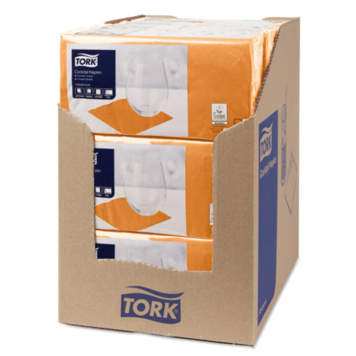 Tork Tork tissue servet 23x23cm 2-laags 1/4-vouw orange 10x300