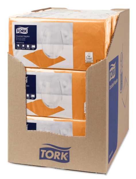 Tork Tork tissue servet 23x23cm 2-laags 1/4-vouw orange 10x300