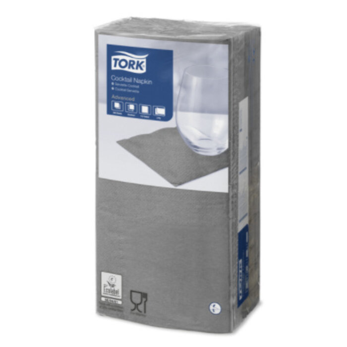 Tork Tork tissue servet 23x23cm 2-laags 1/4-vouw grijs 10x300