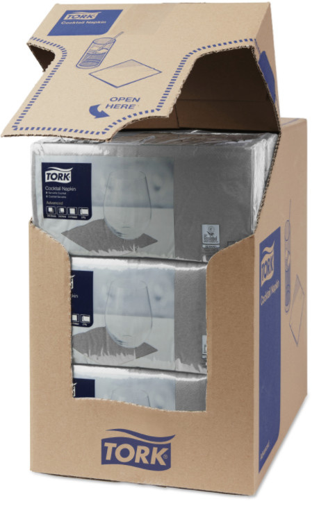 Tork Tork tissue servet 23x23cm 2-laags 1/4-vouw grijs 10x300