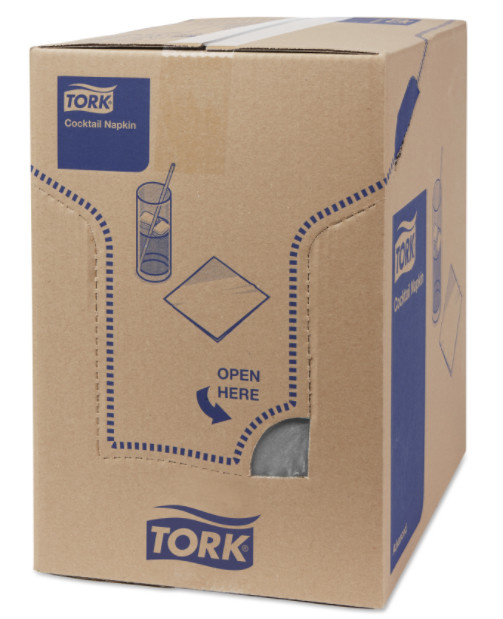 Tork Tork tissue servet 23x23cm 2-laags 1/4-vouw grijs 10x300