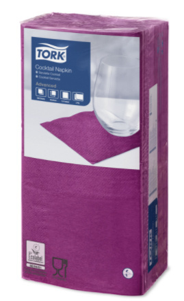 Tork Tork tissue servet 23x23cm 2-laags 1/4-vouw plum 10x300