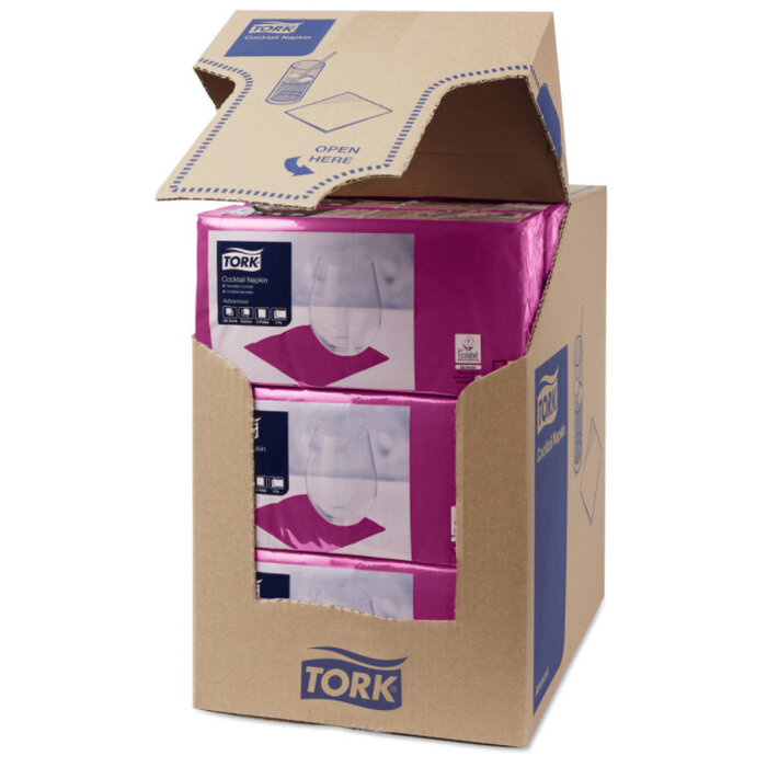 Tork Tork tissue servet 23x23cm 2-laags 1/4-vouw plum 10x300
