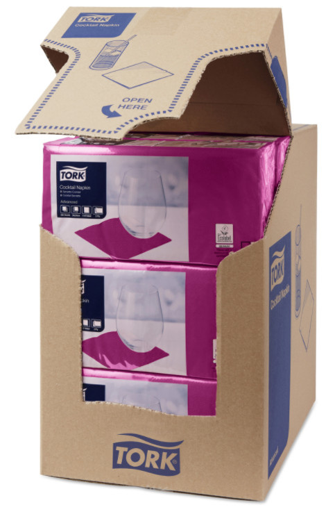 Tork Tork tissue servet 23x23cm 2-laags 1/4-vouw plum 10x300