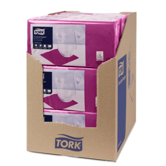 Tork Tork tissue servet 23x23cm 2-laags 1/4-vouw plum 10x300