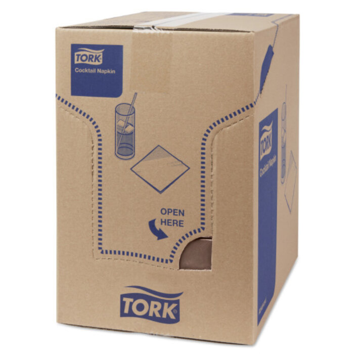 Tork Tork tissue servet 23x23cm 2-laags 1/4-vouw cocoa 10x300