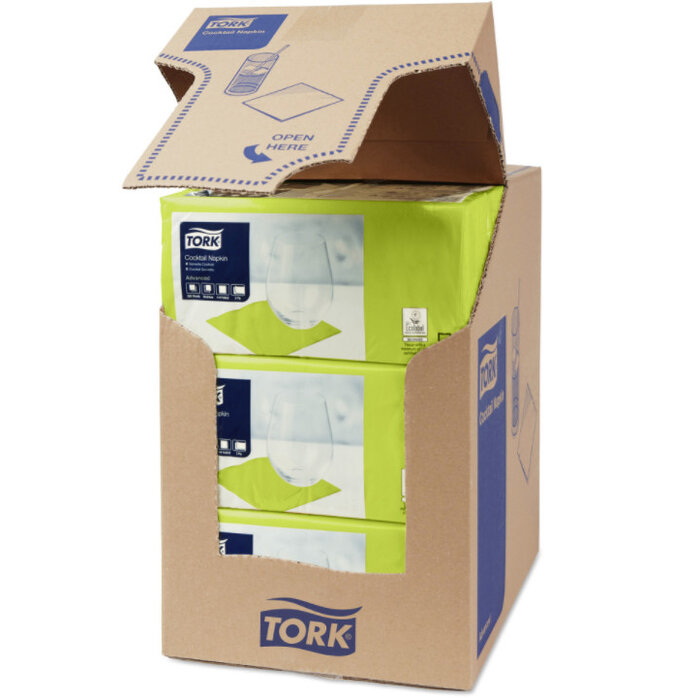 Tork Tork tissue servet 23x23cm 2-laags 1/4-vouw pistachio 10x300