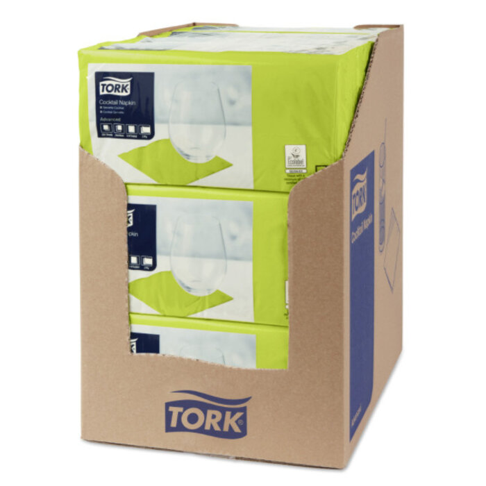 Tork Tork tissue servet 23x23cm 2-laags 1/4-vouw pistachio 10x300