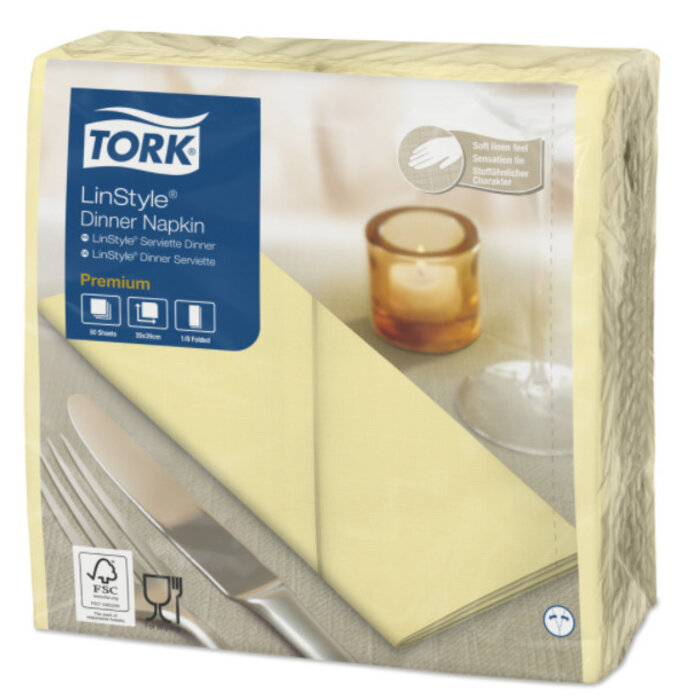 Tork Tork LinStyle® servet 39x39cm 1/8-vouw champagne 12x50
