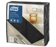 Tork Tork LinStyle® servet 39x39cm 1/8-vouw zwart 12x50