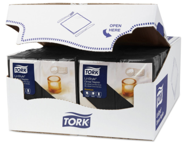 Tork Tork LinStyle® servet 39x39cm 1/8-vouw zwart 12x50
