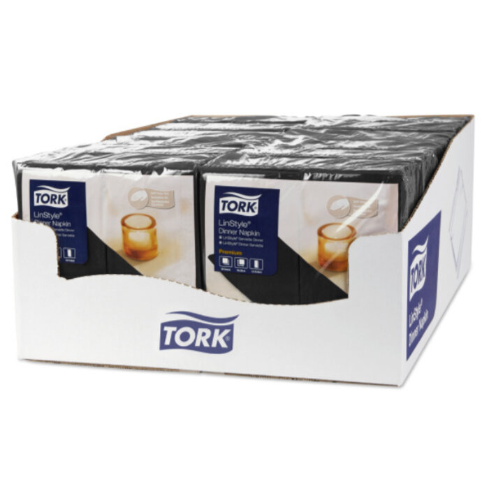 Tork Tork LinStyle® servet 39x39cm 1/8-vouw zwart 12x50
