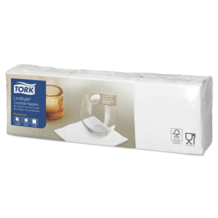 Tork Tork LinStyle® servet 23x23cm 1/4-vouw wit 10x150